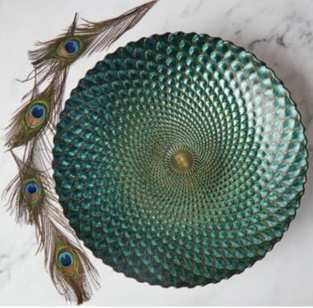 Peacock Design Glass Bowl, 6 of 6