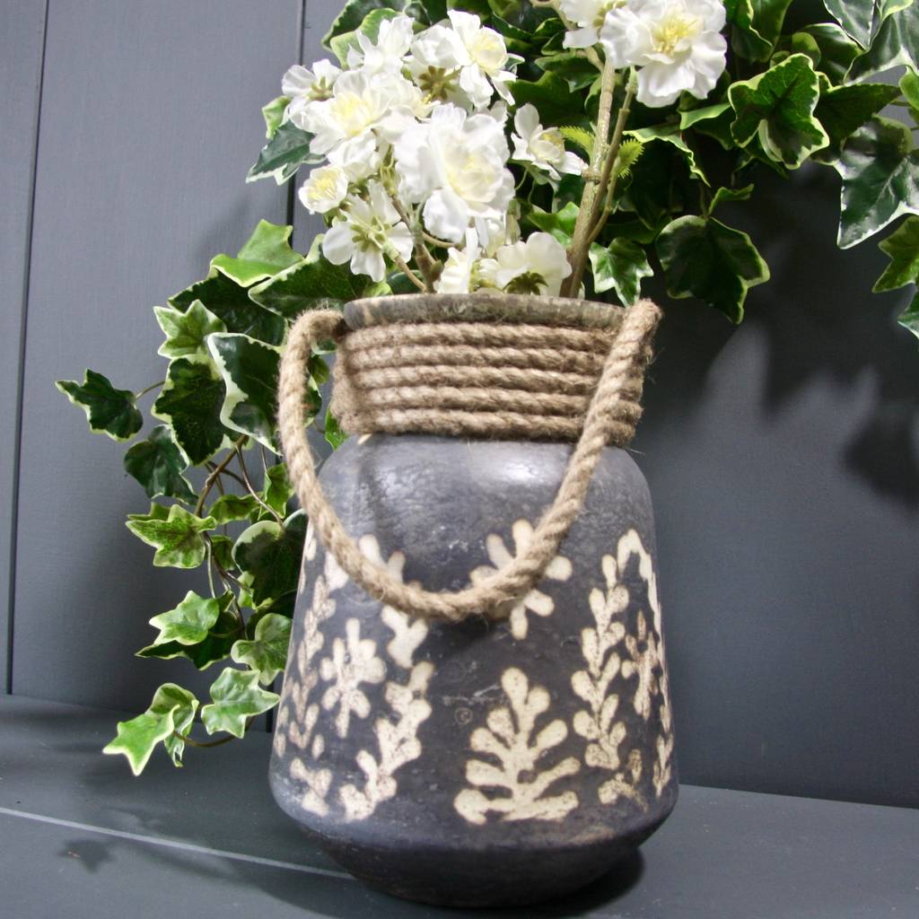 Rope Handle Hurricane Lantern By London Garden Trading