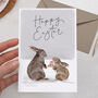 Cute Bunny Rabbits, Happy Easter Card, thumbnail 2 of 2