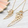 18ct Gold Plated Angel Wing And Pearl Necklace, thumbnail 2 of 6