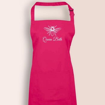 Personalised Bee Apron In Pink, 4 of 5