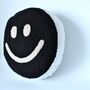 Black And White Smiley Punch Needle Cushion, thumbnail 3 of 3