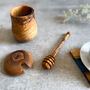 Olive Wood Honey Pot Set, thumbnail 1 of 4