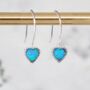 Molten Sterling Silver Blue Opal Heart Drop Earrings, thumbnail 1 of 9