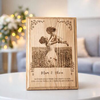 Engraved Photo On Wood Frame Grandparent Gift, 8 of 9