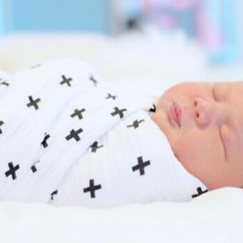 Muslin Swaddle Baby Blanket Babyshower Gift Sensory, 2 of 9