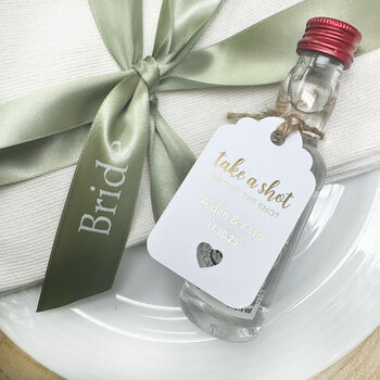 Personalised Take A Shot Wedding Favour Tag, 10 of 12