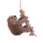 Christmas Bristle Sloth Decoration, 10cm, thumbnail 2 of 2