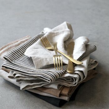 Set Of Four Natural Linen Napkins, 3 of 4