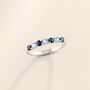Blue Sapphire And Sky Blue Topaz Half Eternity Ring In Sterling Silver And 18k Gold Vermeil, thumbnail 3 of 11