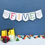 Personalised Five Birthday Banner : 5th Birthday Party Decoration, thumbnail 1 of 7