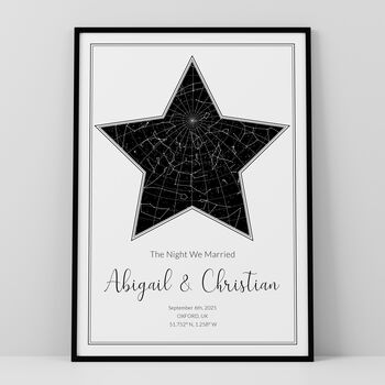 Personalised Star Map Print Celestial Star Design, 2 of 12
