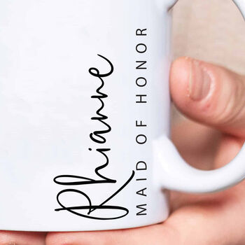 Personalised Bridal Party Sideways Bridesmaid Mug, 4 of 4