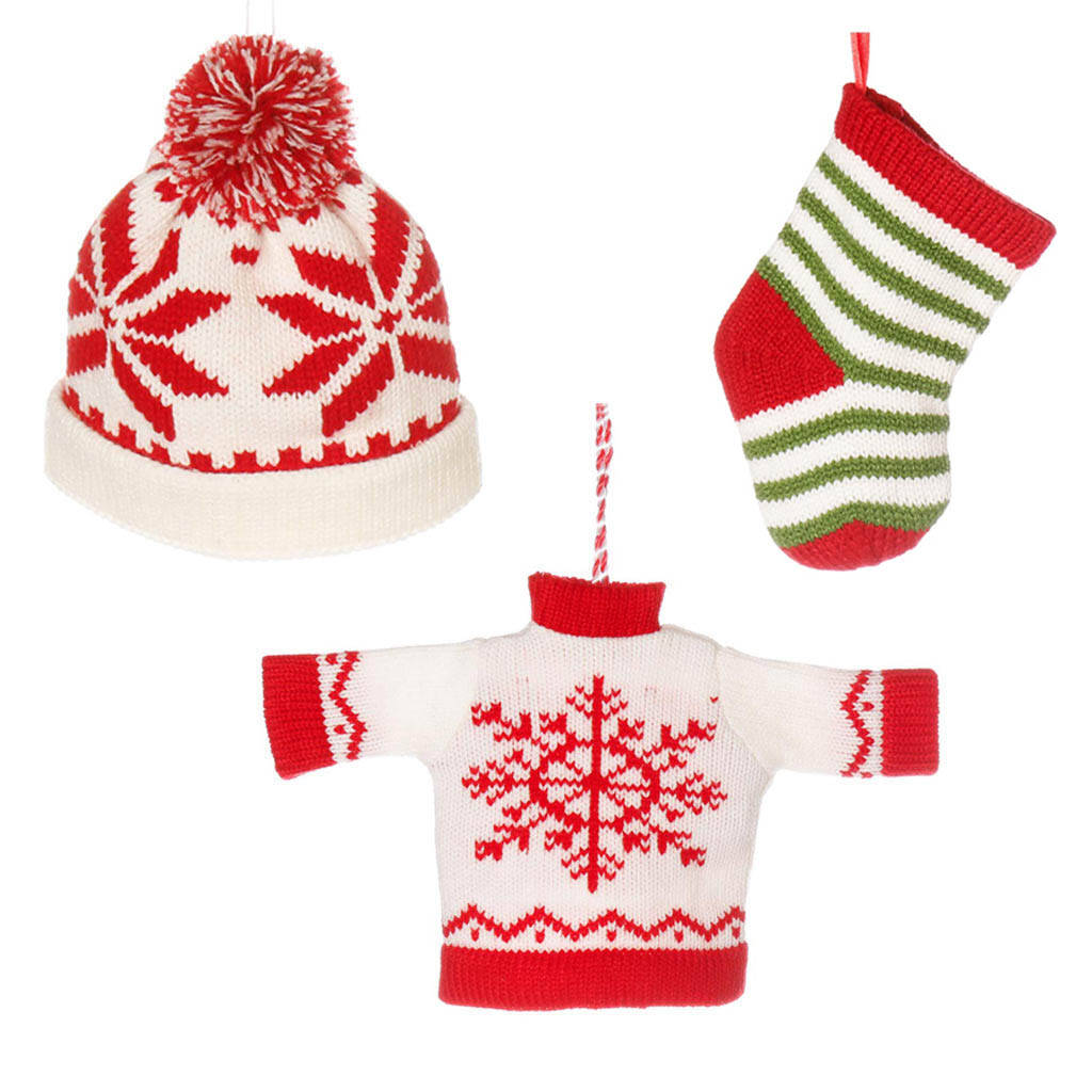 Christmas Elf Knitted Hanging Decorations By Dibor