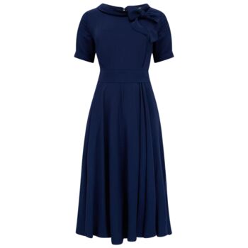 Cindy Dress In French Navy Vintage 1940s Style, 2 of 2