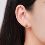 Sterling Silver Genuine Peridot Trillion Cut Stud Earrings, thumbnail 2 of 12
