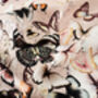 Pure Silk Designer Scarf Luxury Butterflies Pink 90cm, thumbnail 3 of 5