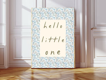 Hello Little One Blue Nursery Art Prints, 3 of 4