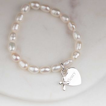 Children's Personalised Pearl Christening Bracelet, 2 of 6