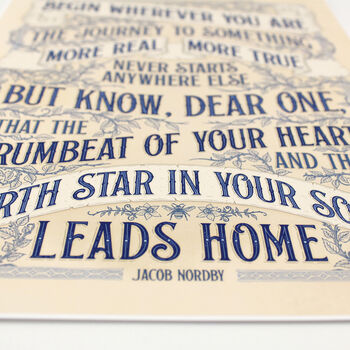 'North Star In Your Soul' Hand Lettered Print, 5 of 8