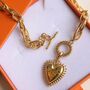 18 Kt Gold Sacred Heart Toggle Necklace, thumbnail 7 of 7