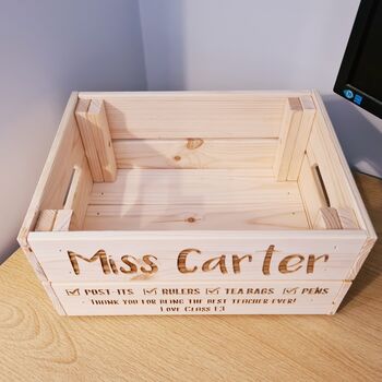 Personalised Teacher Desk Tidy Crate, 2 of 6