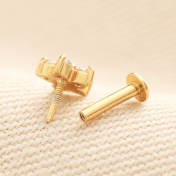 Sterling Silver Crystal Flower Piercing Earring, 2 of 4