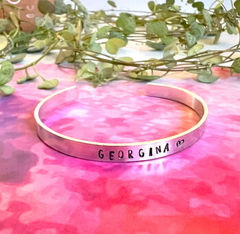 Personalised Name Bangle Bracelet Cuff, 2 of 8