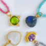 Labradorite Beaded Necklace With Fancy Amethyst Pendant, thumbnail 4 of 5