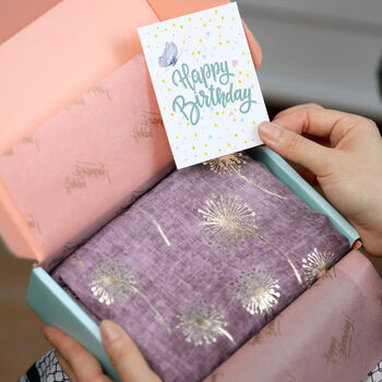 Dandelion Foil Birthday Gift Scarf, 2 of 12