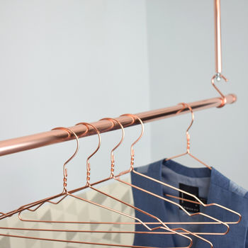 Copper Clothes Hanging Rail, 4 of 7
