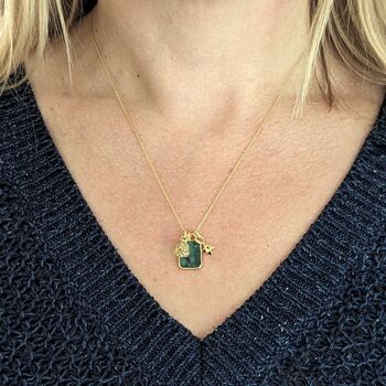 The Trio Emerald, Citrine And Charm Necklace, 3 of 10