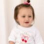 My Cherry First Birthday Personalised Embroidered T Shirt, thumbnail 2 of 7