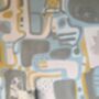 Cubist Jigsaw Wallpaper Powder Blue / Ochre, thumbnail 5 of 7