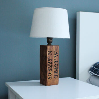 Personalised Wooden Engraved Lamp Stand, 2 of 12