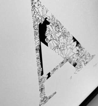 'Letter A' Linear Illustration Print, 3 of 6