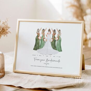 Personalised Bridesmaid Print, Gift For Bride, 9 of 9