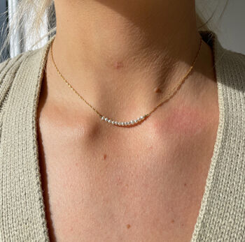 Pearl Necklace In 14k Gold Vermeil Plated, 3 of 8