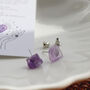 Amethyst Raw Stone Stud Earrings, thumbnail 3 of 6