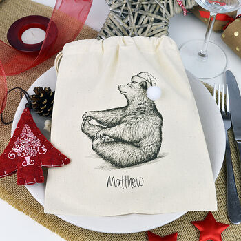 Personalised Bear Christmas Gift Bag, 3 of 3