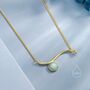 Sterling Silver Aqua Green Opal Wave Pendant Necklace, thumbnail 3 of 11