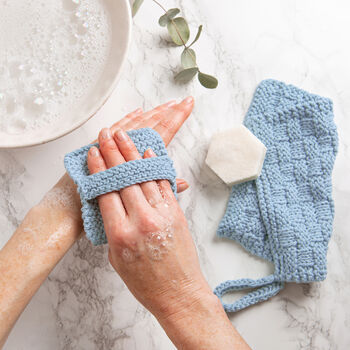 Face Cloth And Scrub Pad Beginner Knitting Kit, 2 of 10