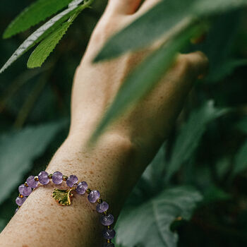 Amethyst Stone Crystal Bracelet With Detail, 4 of 5