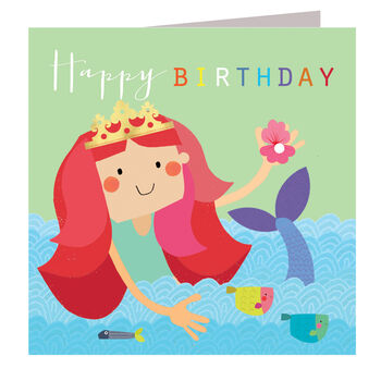 Mermaid Birthday Greetings Card, 2 of 5