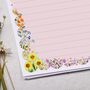 A5 Letter Writing Paper With Floral Pink Scalloped Edge, thumbnail 3 of 4