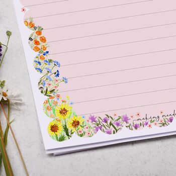 A5 Letter Writing Paper With Floral Pink Scalloped Edge, 3 of 4