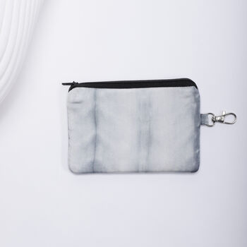 Tie And Dye Grey Silk Zipped Pouch Bag, 4 of 5