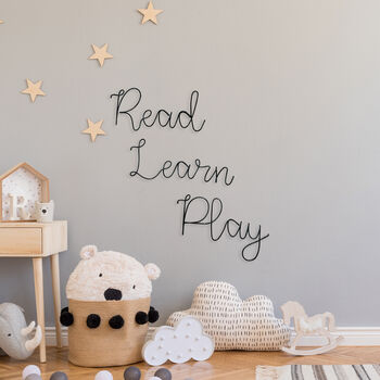 Childs Bedroom Decor Read Play Learn Signs, 2 of 6