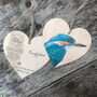 Kingfisher Wooden Hanging Heart Decoration, thumbnail 2 of 2