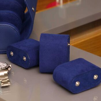 Personalised Luxury Midnight Blue Trio Watch Case, 6 of 10